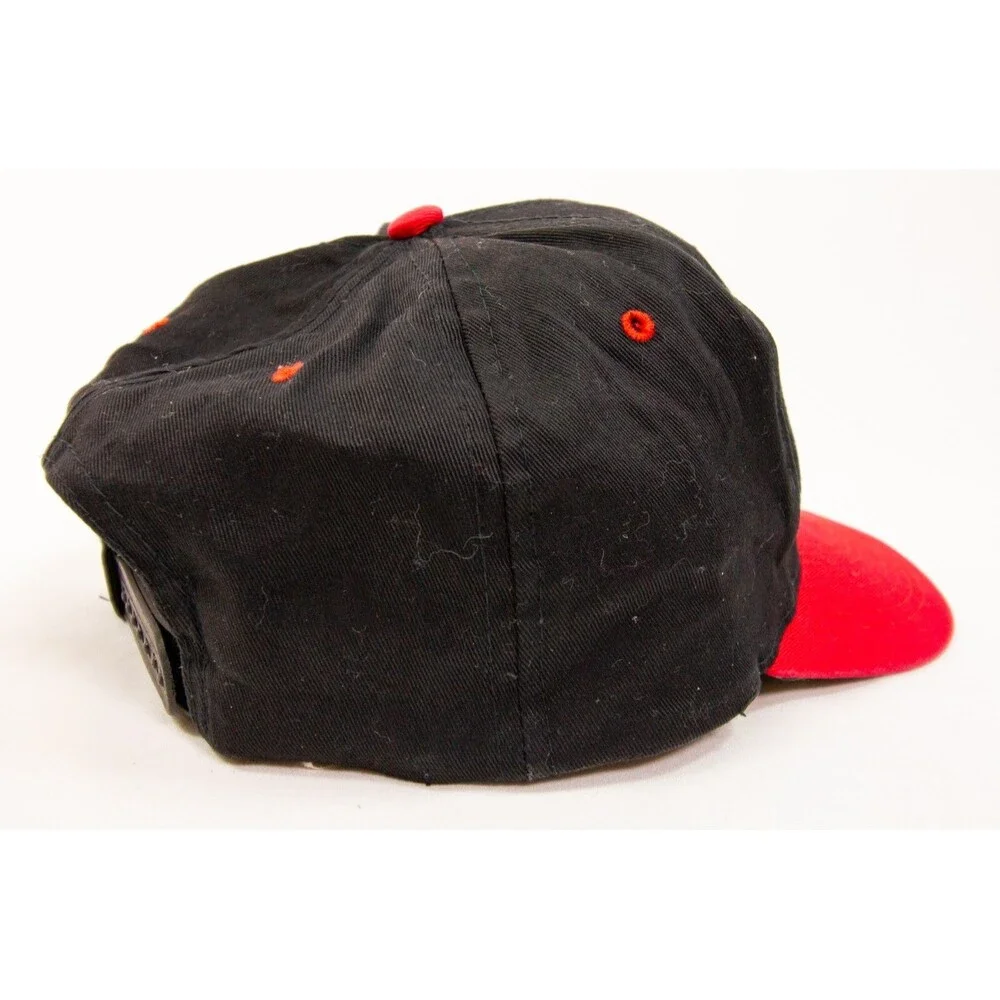 Vintage Chicago Bulls AJD Snapback Hat NBA Basketball 90s One Size Black Red